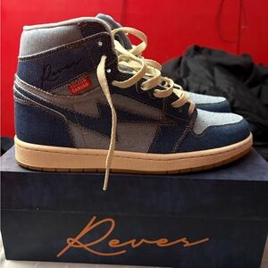 Men’s High-Top Canvas Sneaker in Blue with Tan Sole